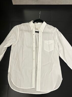 Buck Mason White Button-Down Shirt with Chest Pocket
